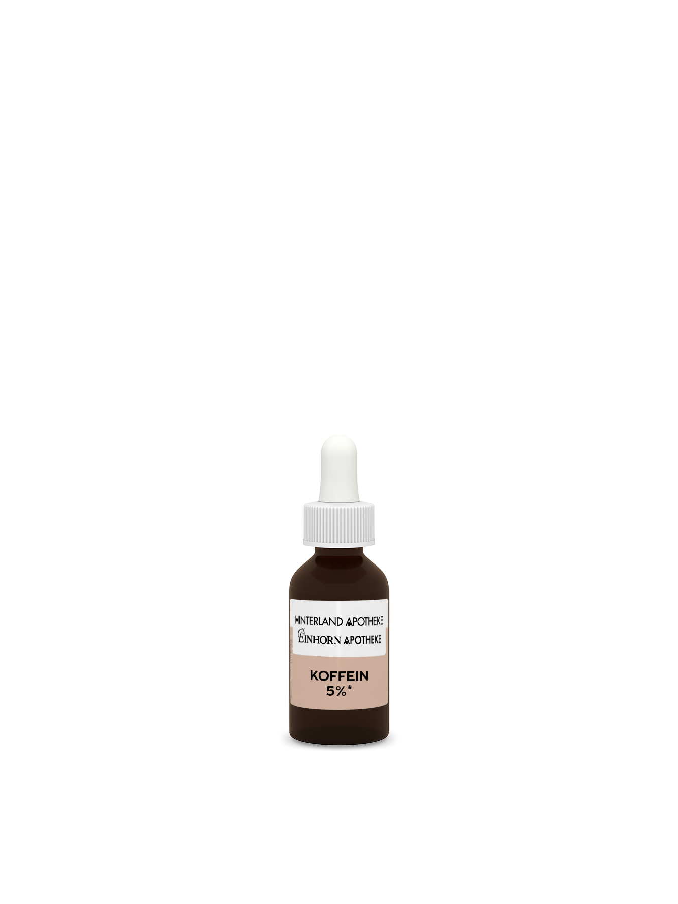 Koffein 5% in Glasflakon mit Pipette