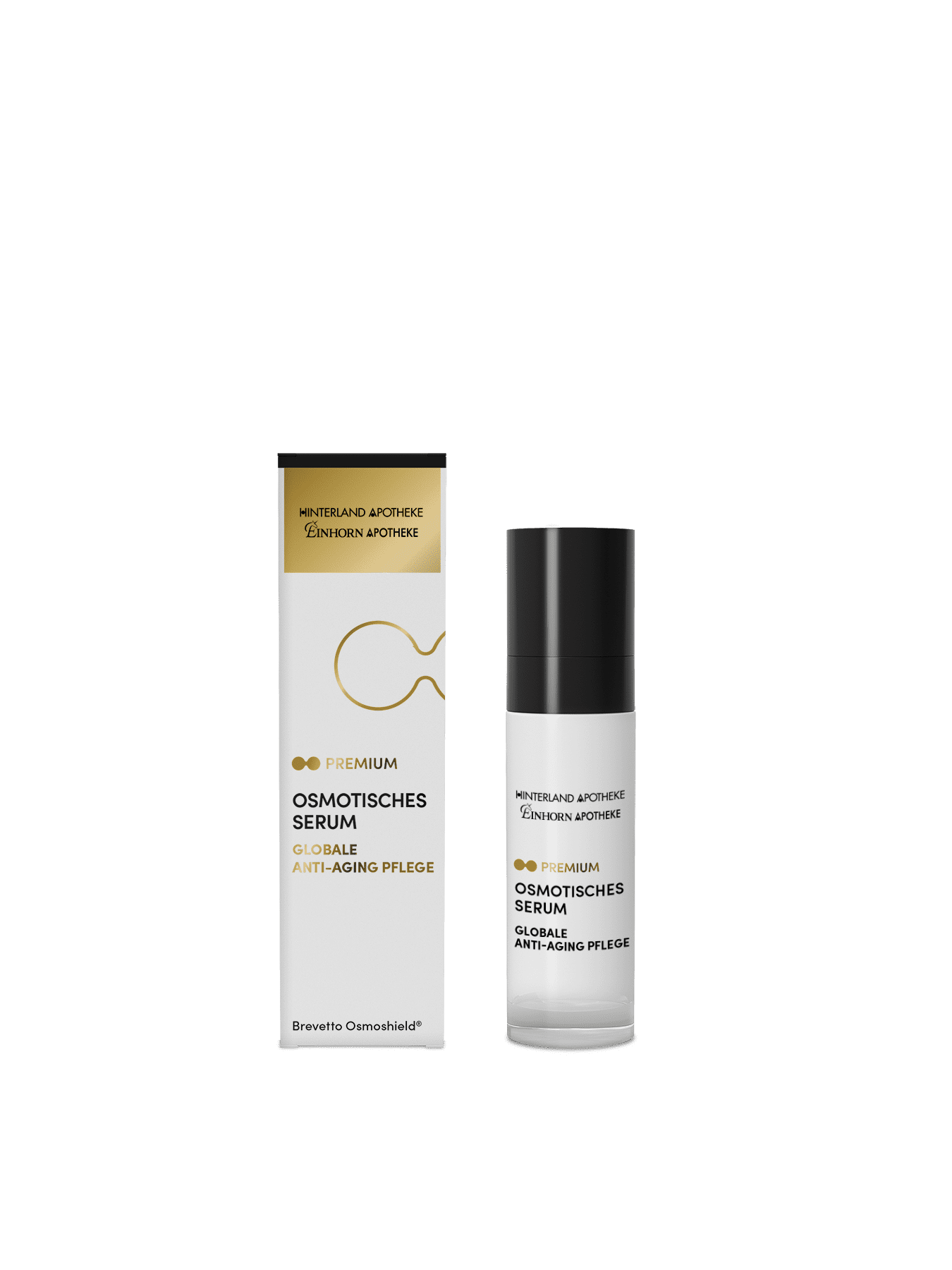 Osmotisches Serum im Glasflakon mit Pumpspender