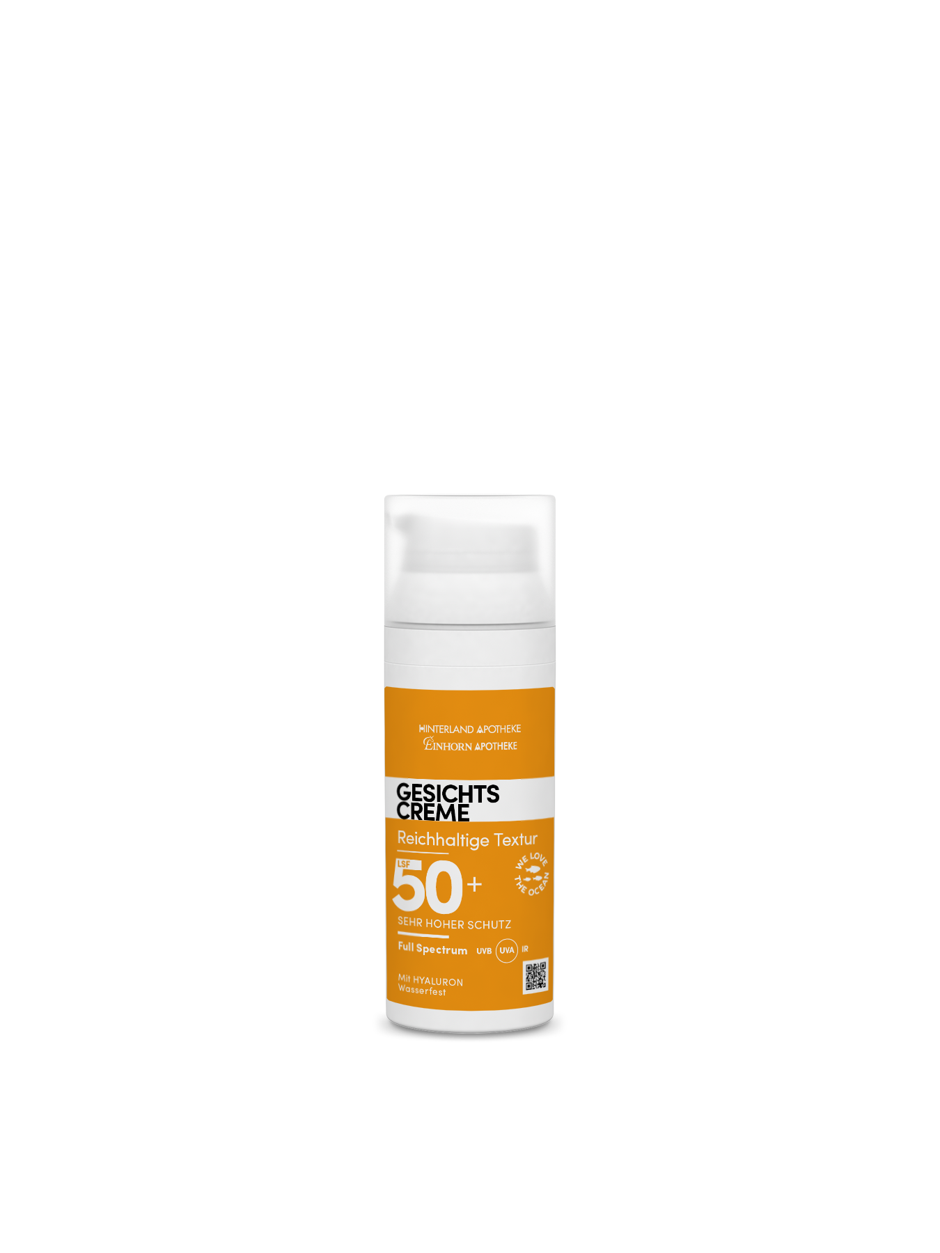 Sonnenschutz Gesichtscreme mit Lichtschutzfaktor 50+ reichhaltige Textur im 50ml Spender