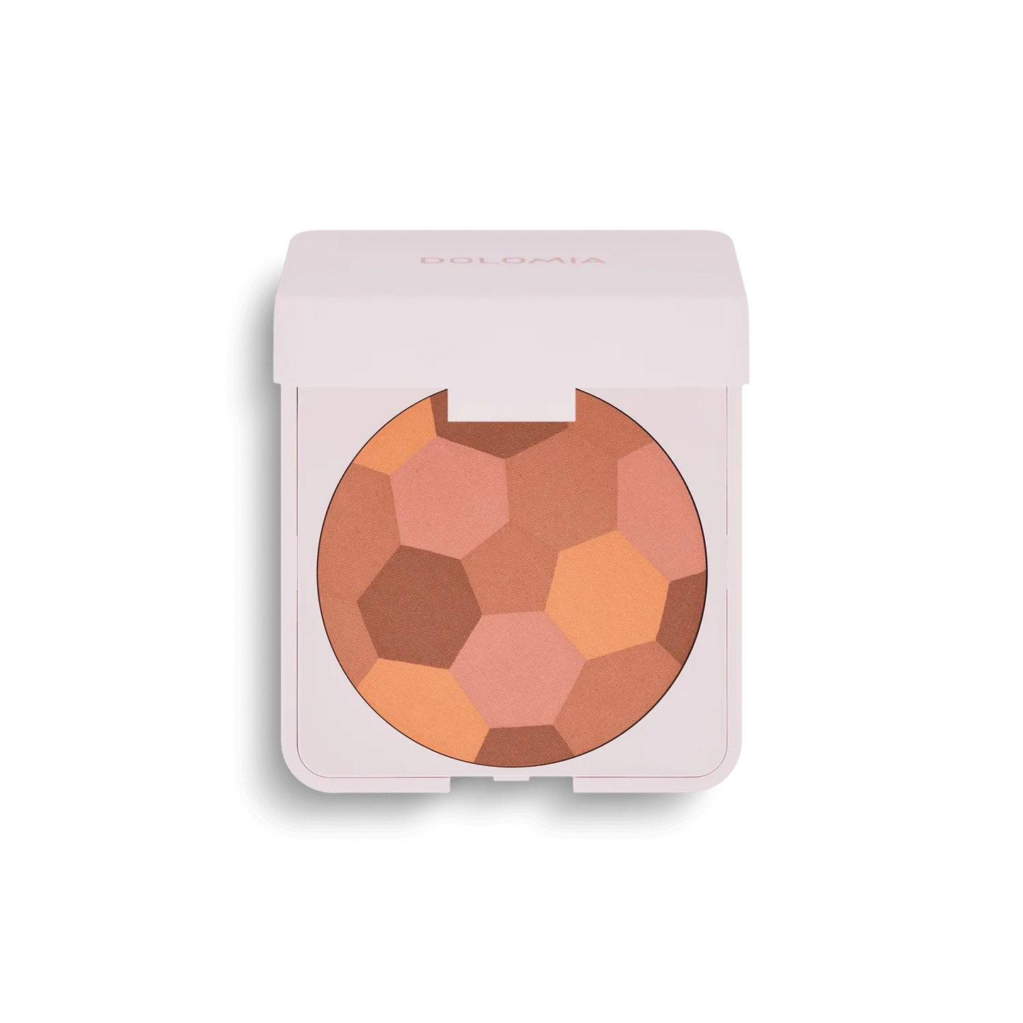 Der Natural Glow Bronzer kommt in einer weißen, quadratischen Puderdose mit einem Mosaik aus braunen, pfirsichfarbenen und beigen Pudern, die Ihnen einen natürlichen Teint und ein strahlendes Finish verleihen sollen.