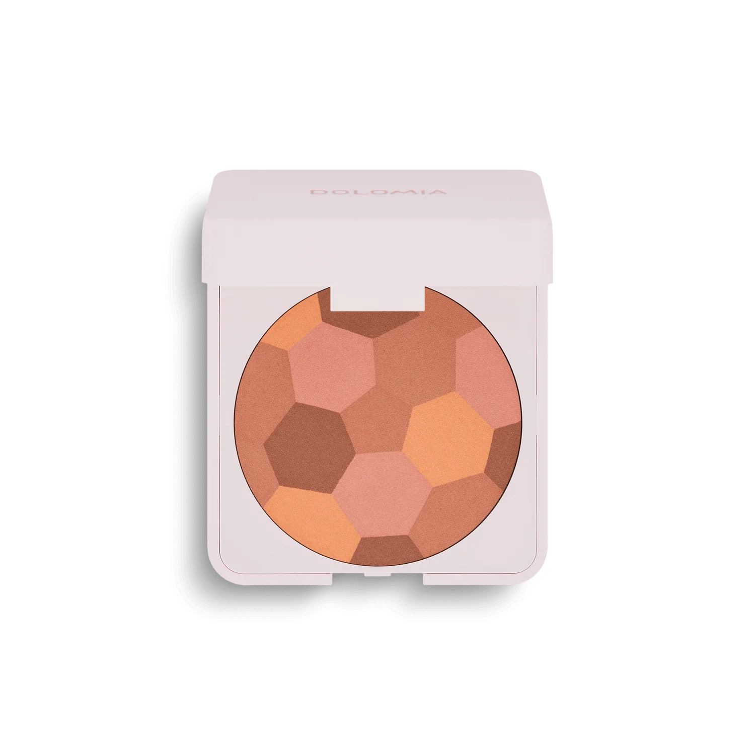 Der Natural Glow Bronzer kommt in einer weißen, quadratischen Puderdose mit einem Mosaik aus braunen, pfirsichfarbenen und beigen Pudern, die Ihnen einen natürlichen Teint und ein strahlendes Finish verleihen sollen.