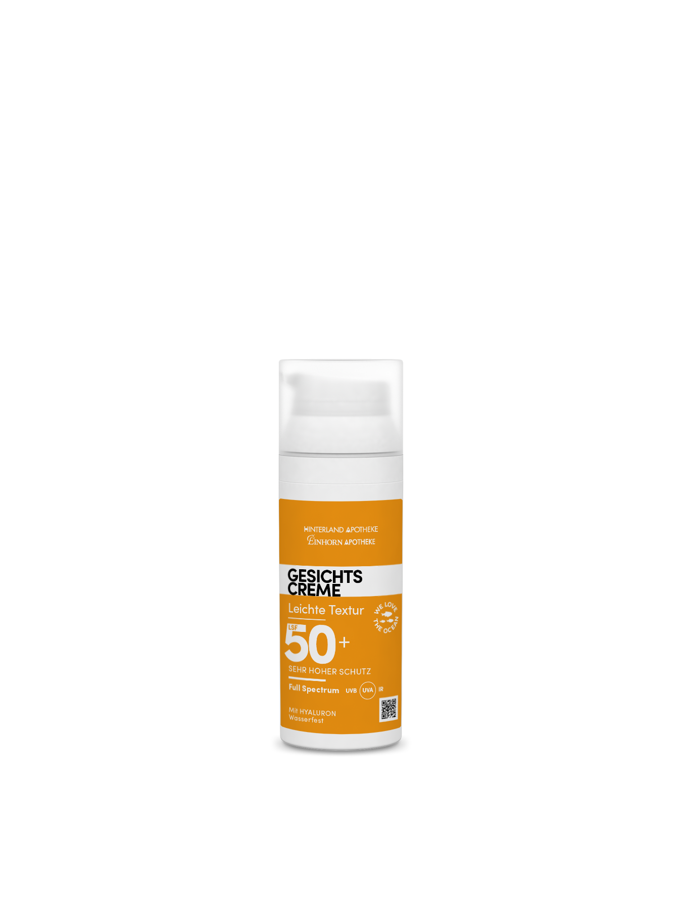 Sonnenschutz Gesichtscreme mit Lichtschutzfaktor 50+ leichte Textur im 50ml Spender